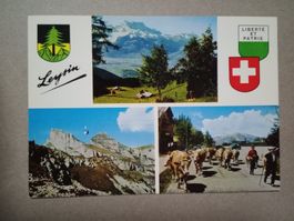 Ak Leysin Waadt mit Gondelbahn Alpauffahrt Wappen
