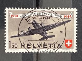 Schweiz 1944 Flugpost 25 J Luftpost DC-3 1.Tag Vollstempel