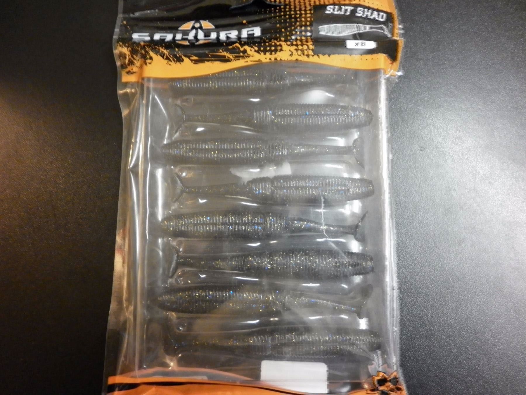 Esche: 8 Slit Shad 100 mm Sakura Smoke – Nuovo e nell'imballaggio originale da Fribourg venduto da versus702