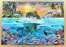 NW 1000 Puzzle Ravensburg Unterwasserwelt Delfine