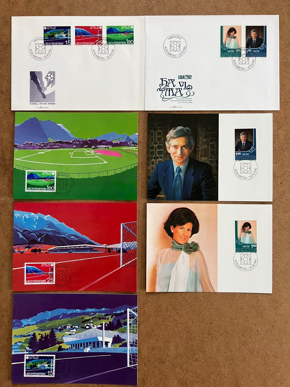 Tutti i francobolli: Ersttagsbriefe FDC Lichtenstein Dez. 1981 - März 1995 – Nuovo e nell'imballaggio originale da Leuggern venduto da Maceio100 1
