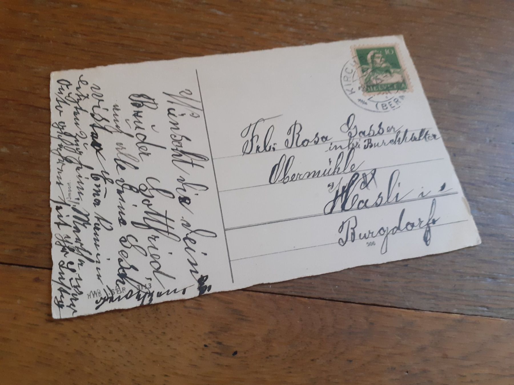 Cartes postales: KITSCH - CHIND - GEBURTSTAG - KIRCHBERG - 1925 - HASLE – D'occasion à Winterthur par Ornyx7 1