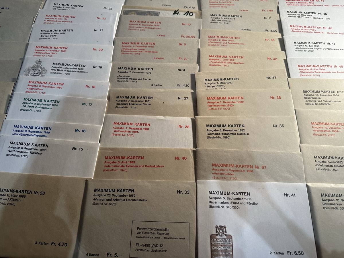Alle Briefmarken: XXL Sammlung Maximum Karten Lichtenstein FL – Gebraucht aus Stettfurt von 2442 4