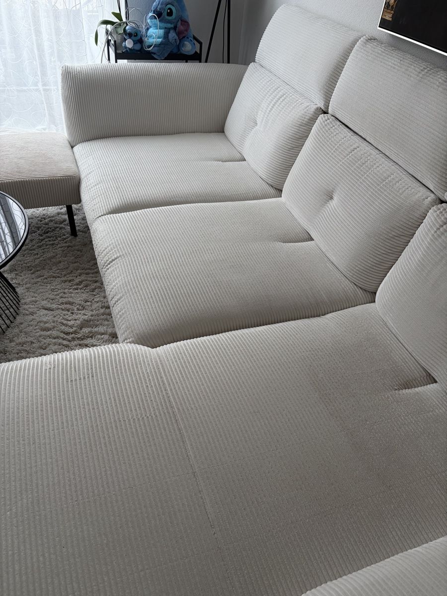 Mömax Sofas: Ecksofa Cord weiss mit Hocker – Neu (gemäss Beschreibung) aus Hindelbank von geometrix 5