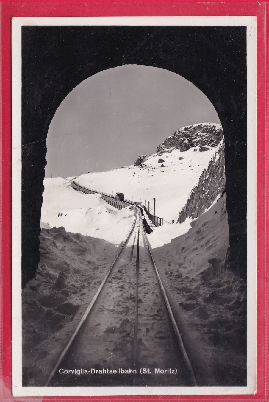 Ansichtskarten: CORVIGLIA-DRAHTSEILBAHN (ST.MORITZ), 20.1.1966 – Gebraucht aus Oberrieden von Gebirgsstelze