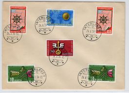 Insel Atlantis auf Brief mit Werbeserie 1954 FDC