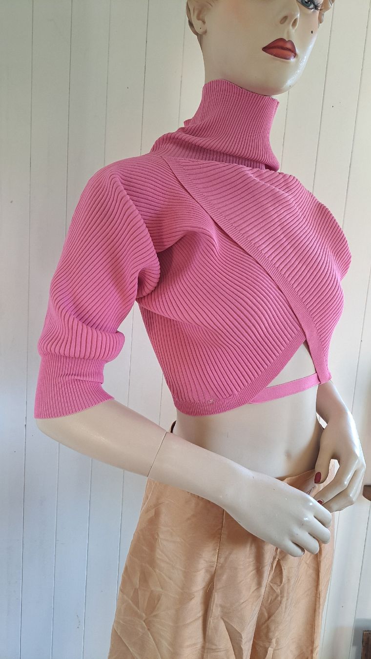 Maglioni & Felpe: NO SECRETS MILANO cropped CacheCœur Strickpullover Pulli S M – Usato da Mollis venduto da Fauchi99 1