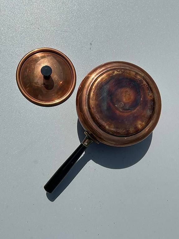 Pfannen: Kupferpfännchen mit Deckel ca 13cm Durchmesser – Gebraucht aus Zürich von Cjjgj 2