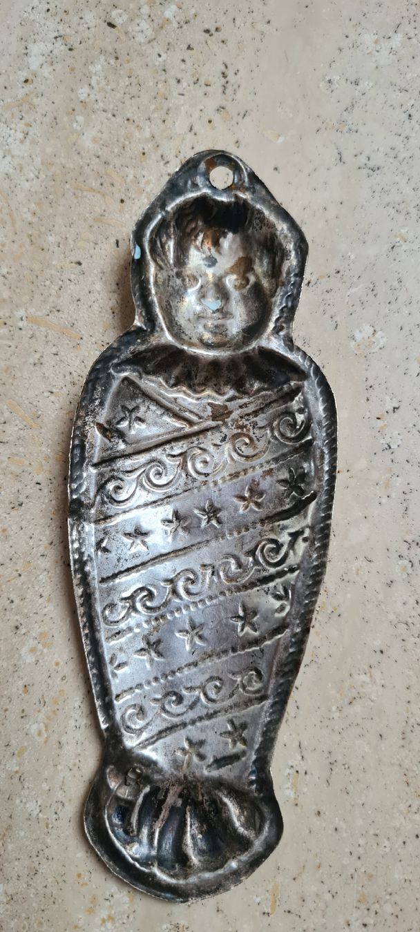 Figuren: Wickelkind Votivtäfelchen, Silber – Gebraucht aus Untersiggenthal von elisabeth076 2