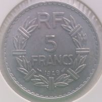 FRANKREICH - 5 FRANCS 1949 - ALUMINIUM - IN MUENZKARTON