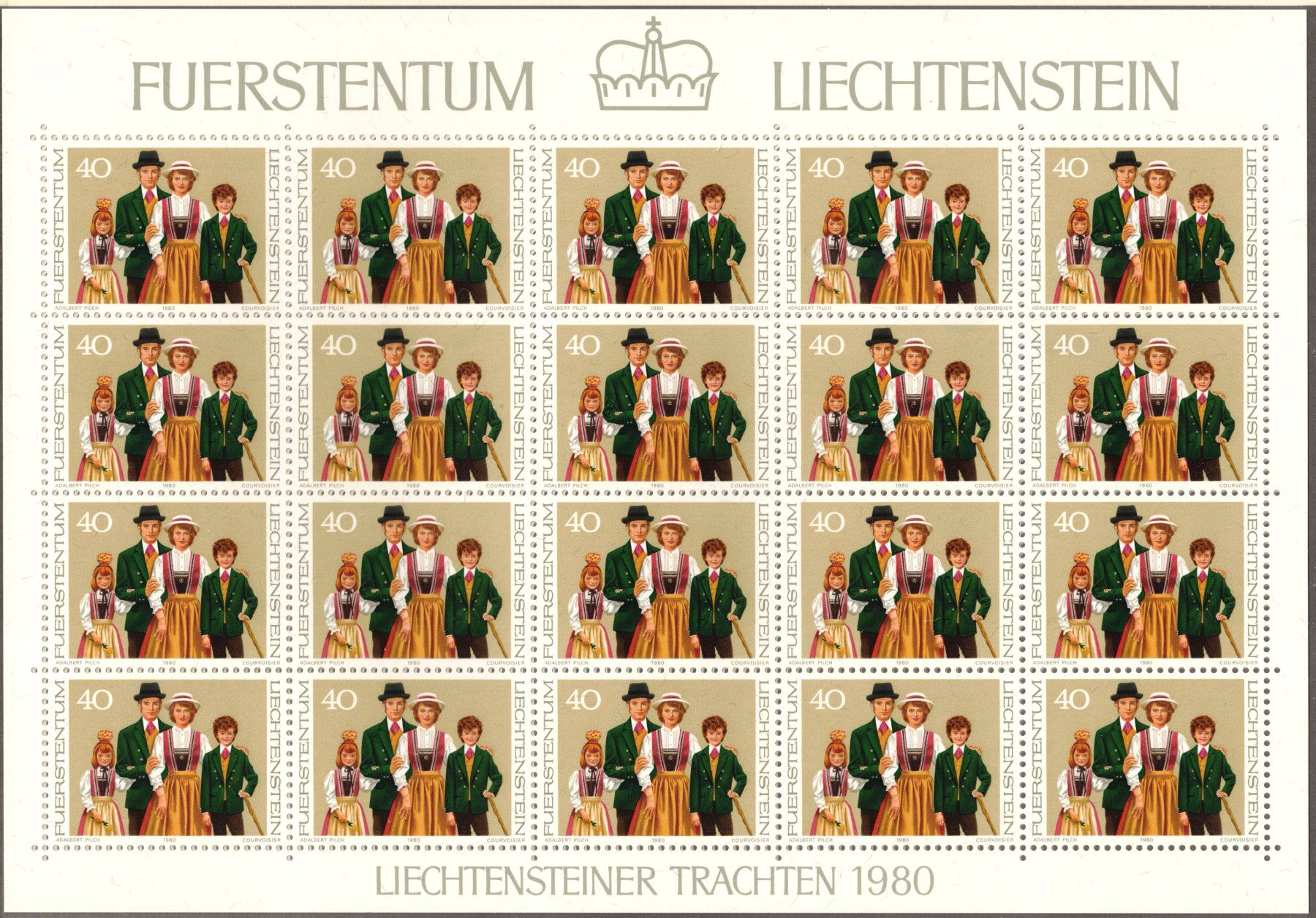 Alle Briefmarken: Kleinbogen    LI Trachten  1980      postfrisch – Neu (gemäss Beschreibung) aus Mellingen von Ginger 2