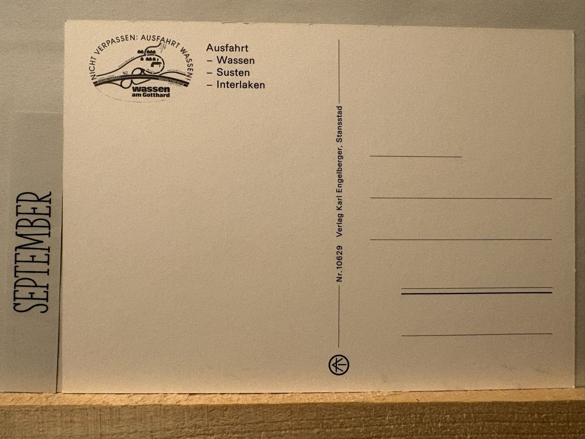Cartoline postali: AK von Ausfahrt Wassen Susten Interlanken – Usato da Rümlang venduto da Brieftaube1 1