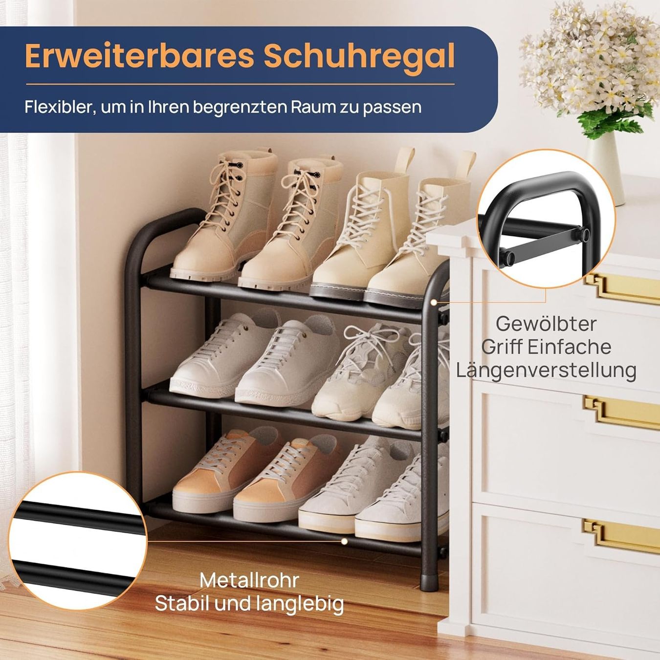 Guardaroba: Schuhregal, 3 Ebenen, 45 bis 83cm – Nuovo e nell'imballaggio originale da Nuglar venduto da SaleRitter 5