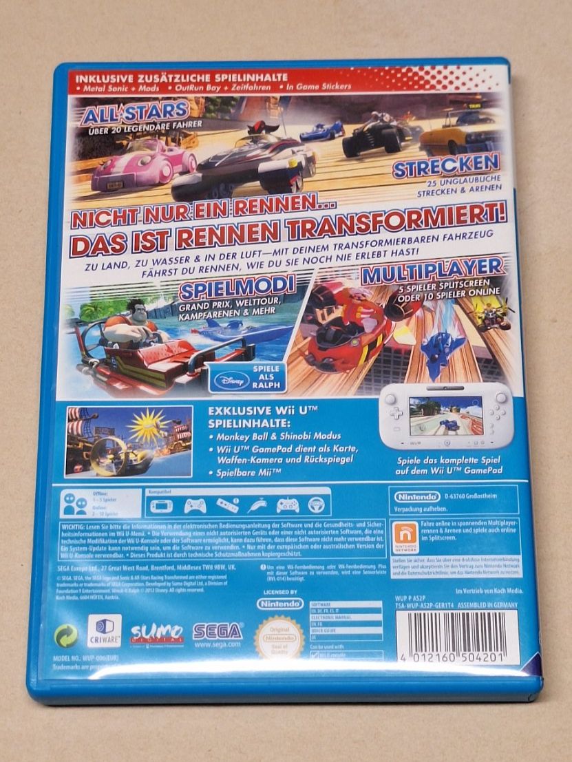 Nintendo Giochi: Wii U - Sonic All Stars Racing Transformed – Usato da Sisseln AG venduto da murmi83 1