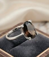 Zeitloser Silber925  Rauchquarz Ring - Neu