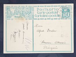 CL23 Carte Postale + Timbre Suisse 1929