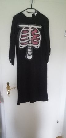 Fassnacht Halloween Skelett Kostüm Gr. 152
