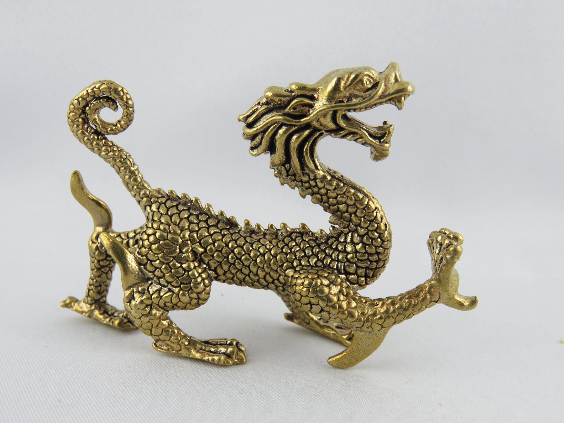 Statuette: DRACHE - Messing Figur - Dekoration - 7,5x5cm – Nuovo e nell'imballaggio originale da Grenchen venduto da Yamahwildstar16 1