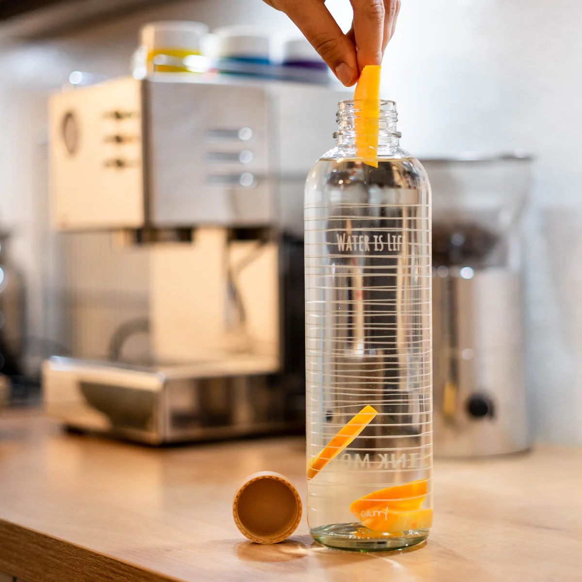 Borracce & Thermos: Carrybottle Glas Trinkflasche "Water is Life" – Usato da Strengelbach venduto da schnaeusel 2