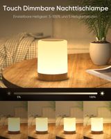 2x LED Nachttischlampe Touch dimmbar mit RGB