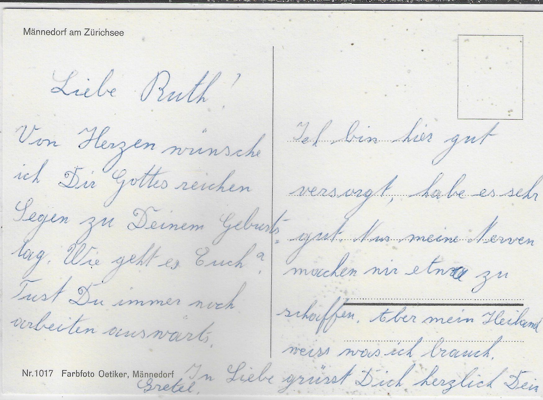 Cartoline postali: Männedorf am Zürichsee - Generalansicht – Usato da Ettingen venduto da Kartenplanet 1