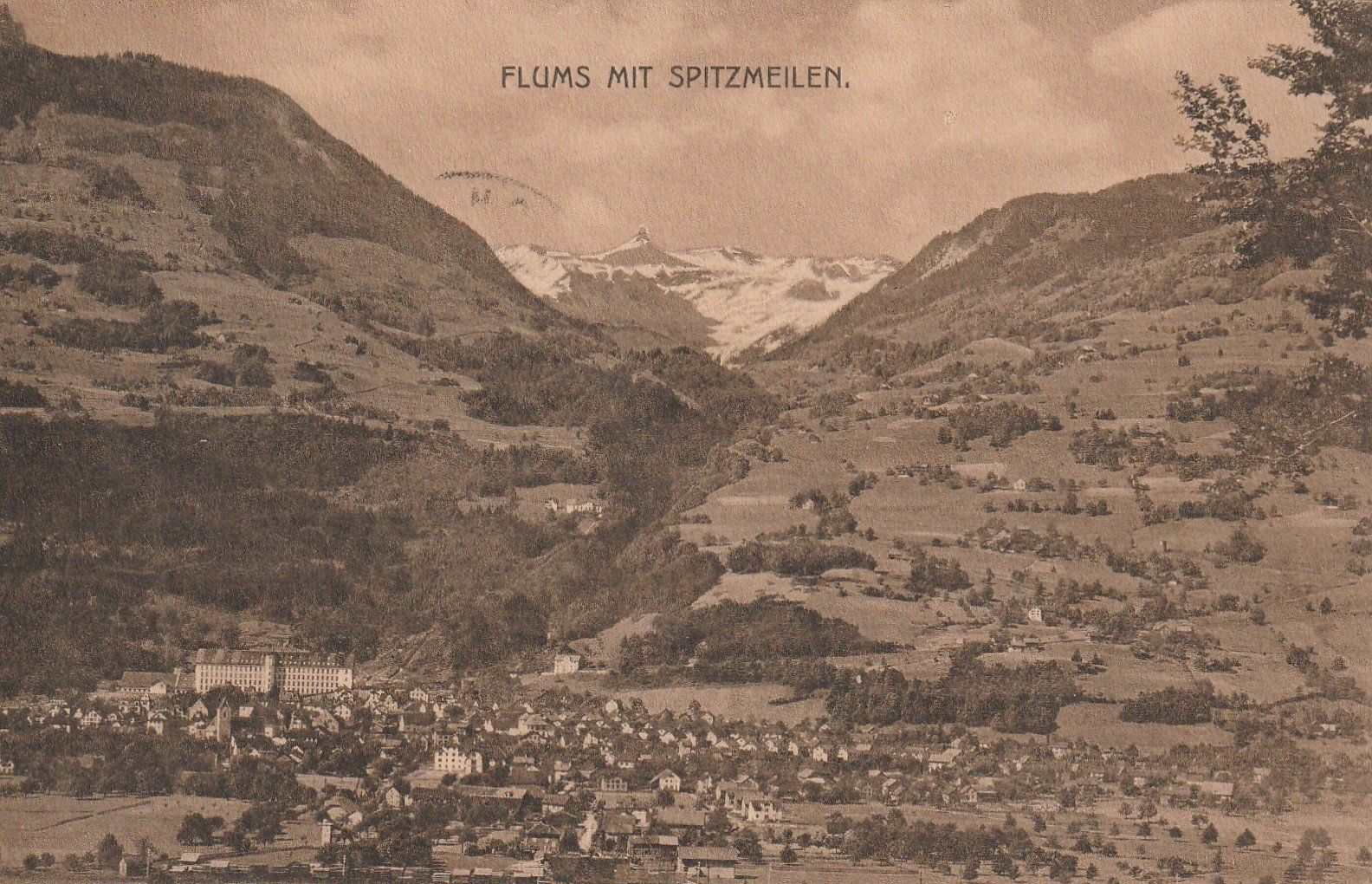 Cartoline postali: Flums mit Spitzmeilen 1912 – Usato da uttwil venduto da Koehlerfred