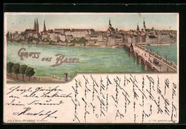 Litho Basel, Ortsansicht aus der Vogelsc