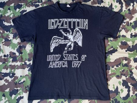 Vintage Y2K T-Shirt Led-Zeppelin Double Print Sz L
