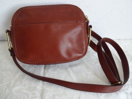 Leder"" FOSSIL ""Braunes Umhängetasche;