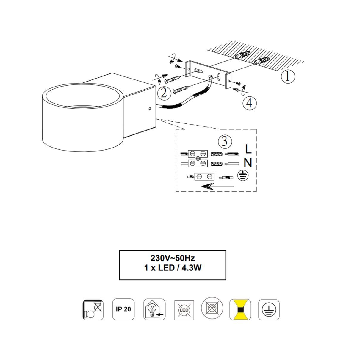 Lampade: LED Bad Wandleuchte, OSRAM-LED, 310 LM – Nuovo (secondo la descrizione) da Kreuzlingen venduto da Smart-Light 4