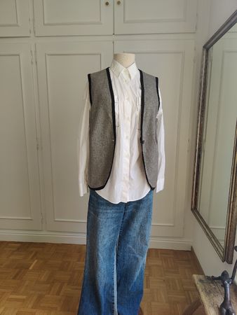 Vintage Handmade Grey Wool Waistcoat Vest
