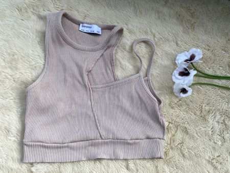 Bershka - Cropped TOP Gr S Beige ❤️ Asymmetrical
