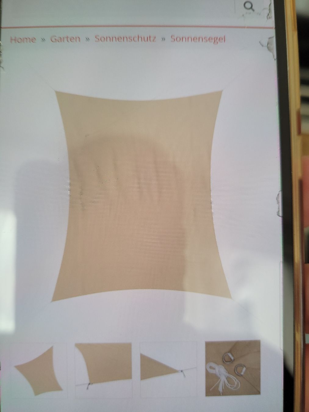 Gonser Parasols: Sonnensegel 4x6m beige – Neuf avec emballage d'origine à Moosseedorf par Studiii_