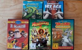 DVD Set 5 Filme Shrek, Ice Age, Madagascar, Incredibles, ...