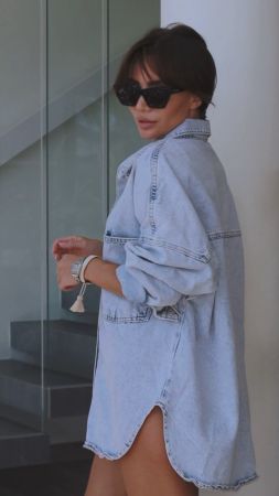 Blue Denim Oversize Shirt-Jacket Size: S