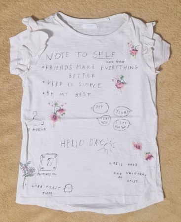 Süsses Next Mädchen T-Shirt mit Sprüchen & Rüschen – Gr. 110