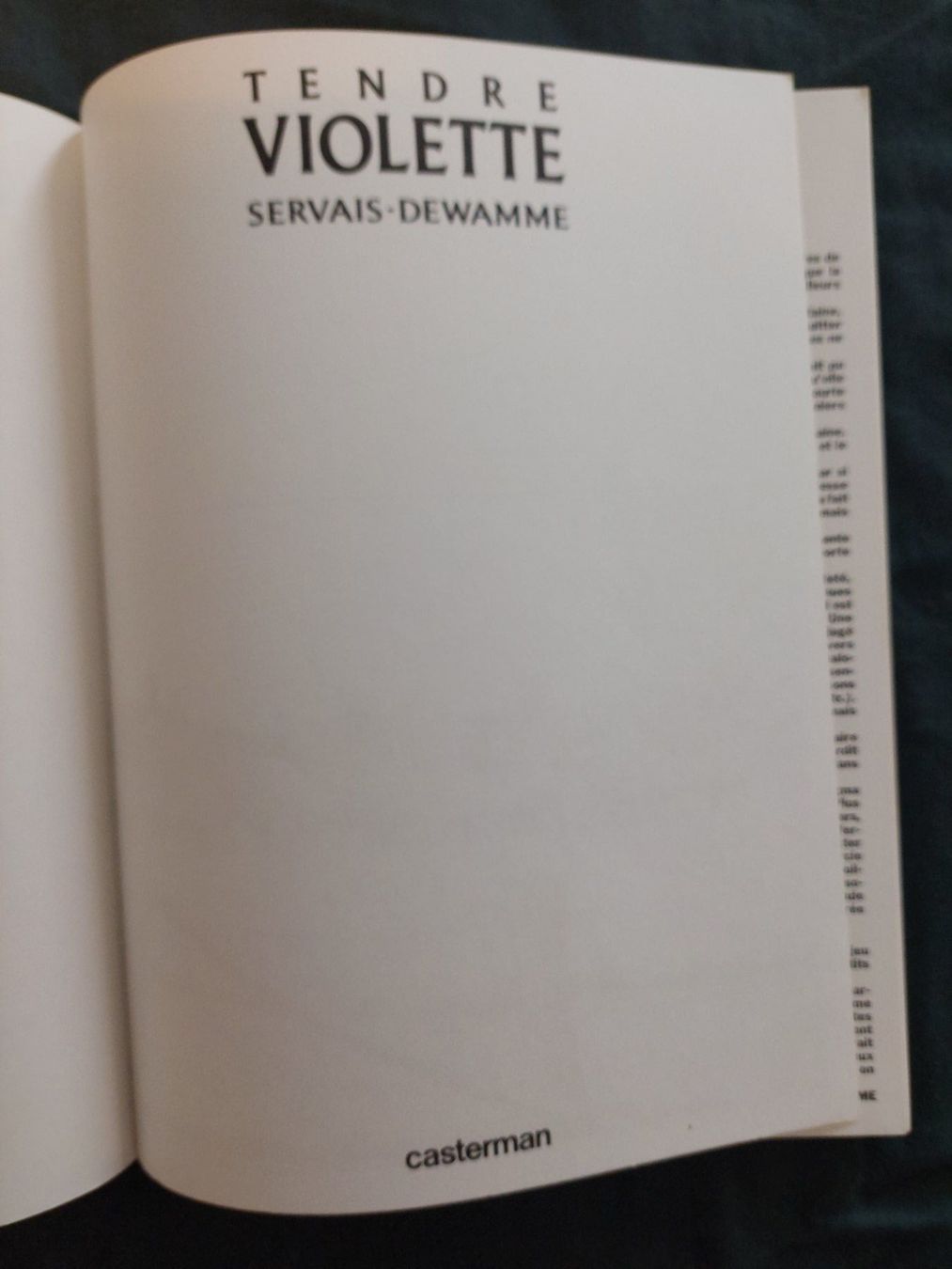 Fumetti: Servais / Tendre Violette Ed. 1982 NetB TBE – Usato da Genève venduto da Blu_BD 3