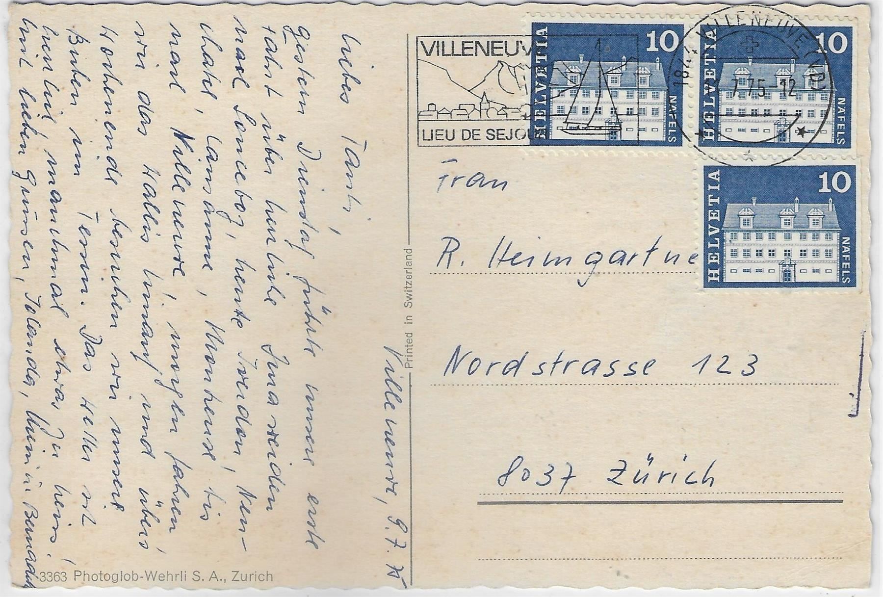 Cartoline postali: Villeneuve VD - Multiview – Usato da Ettingen venduto da Kartenplanet 1