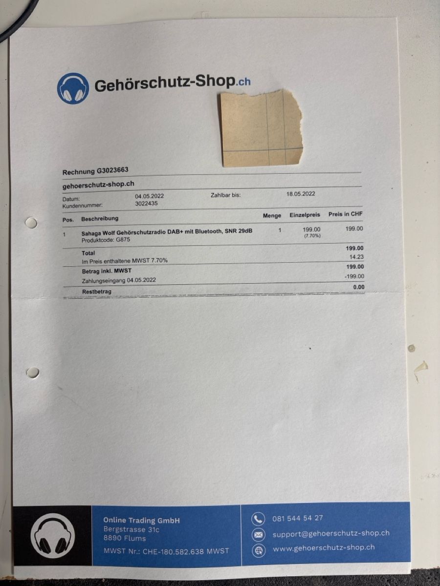 Gesichts- und Gehörschutz: WOLF Gehörschutzradio DAB+ Bluetooth – Gebraucht aus Beckenried von silvanbue 2