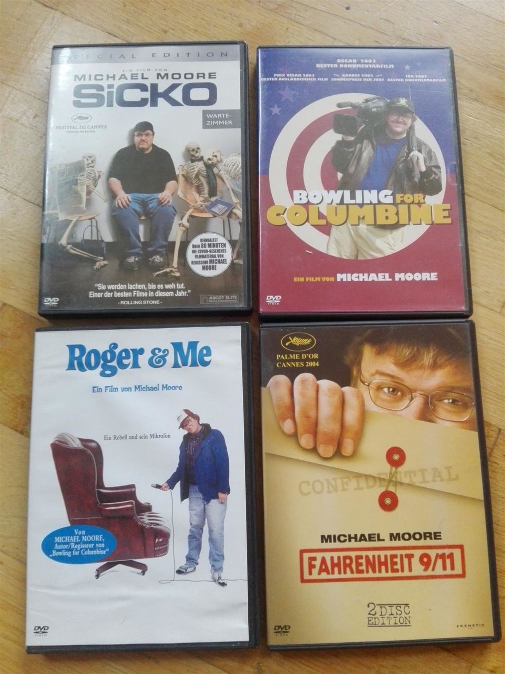 Tutti i DVDs: 4x Michael Moore   (Dokumentation DVDs) – Usato da St. Gallen venduto da elkapone