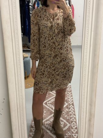 Luisa Cerano Kleid aus Viskose Gr. 34 beige geblümt