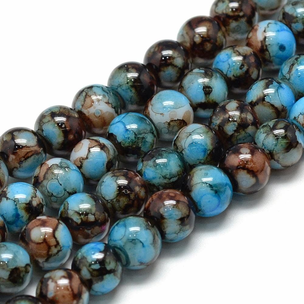 Perlen (unechte): Glasperlen Dodgerblue 6mm / 1 Strang ca. 145 Stk. – Neu und originalverpackt aus Stallikon von perlenliebe 1