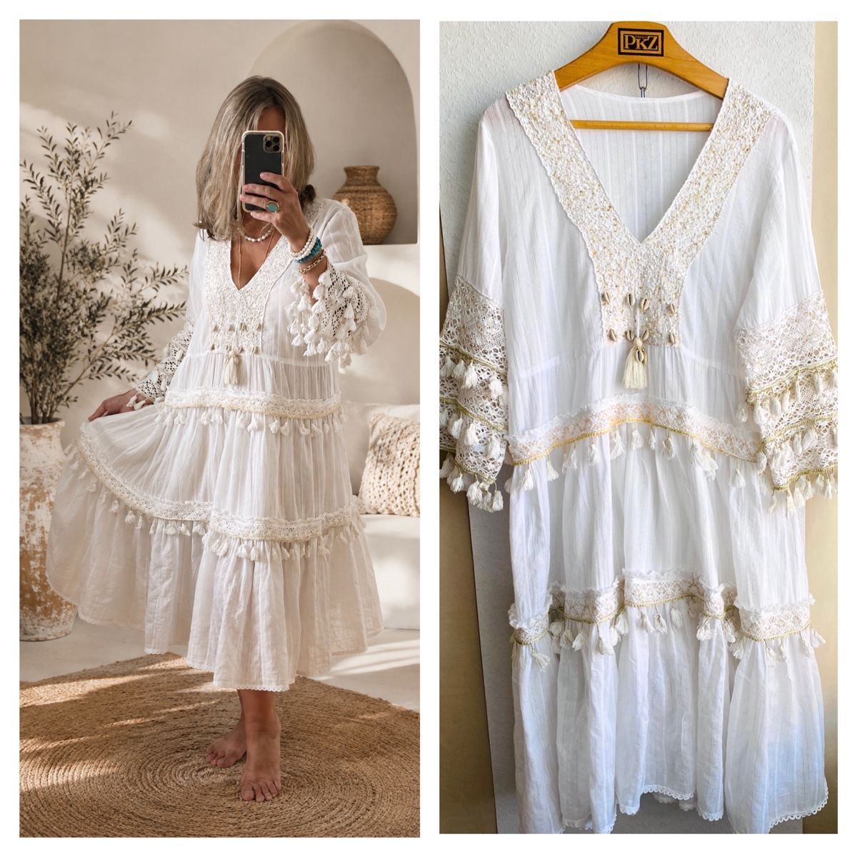 Kleider: 💯Baumwolle Boho-Kleid Gr.S/M – Gebraucht aus Affoltern am Albis von Elenaki67