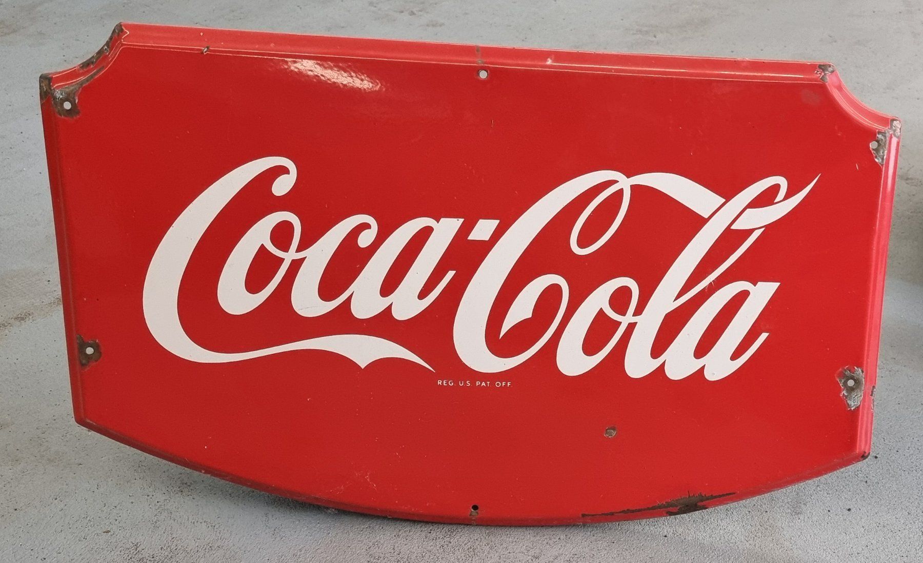 Coca-Cola Insegne: Coca-Cola Emaille-Schild Vintage - ca 80cm – Usato da Rebstein venduto da jahallo