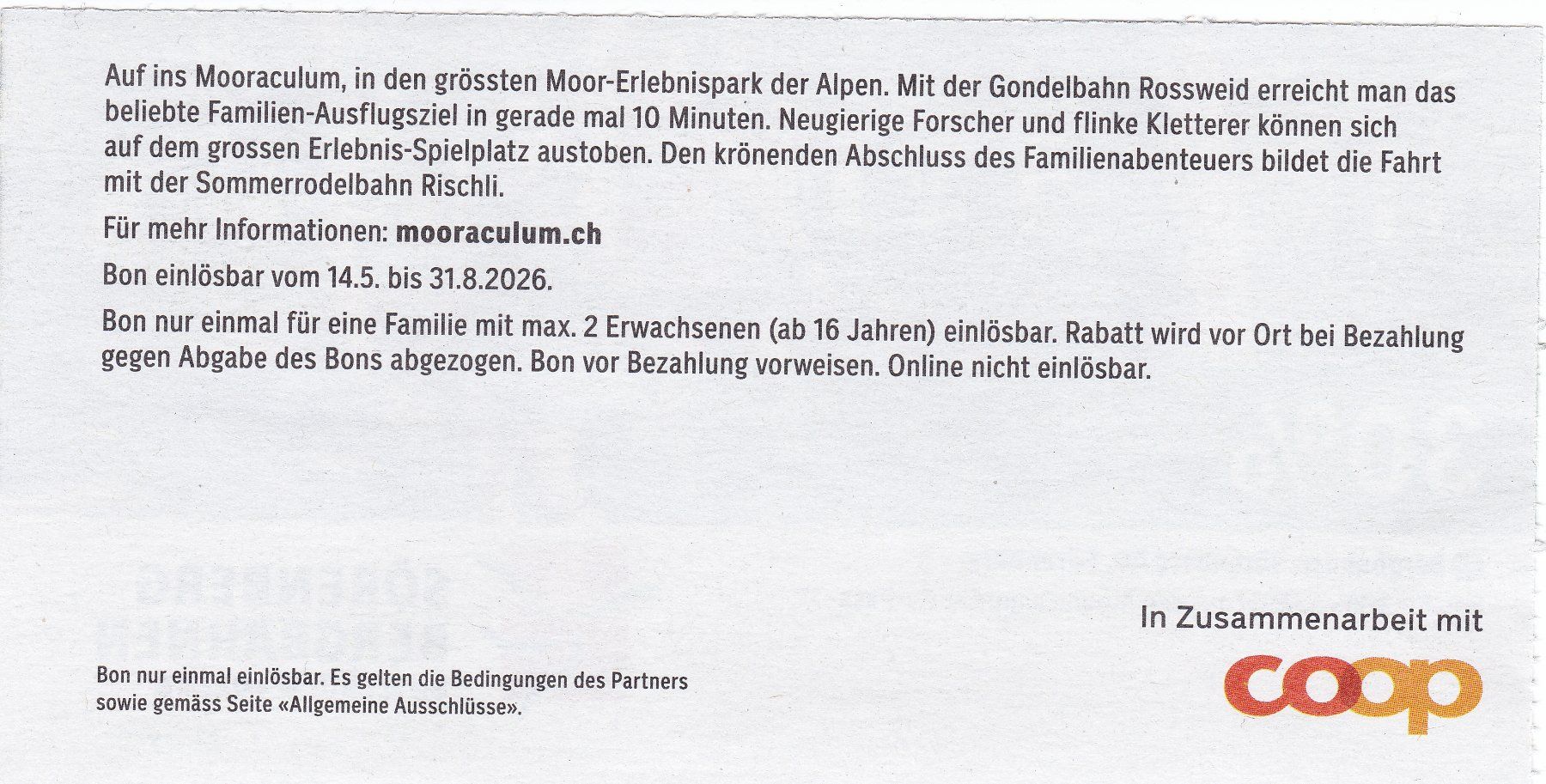 Buoni: Bon Bergbahnen Sörenberg 30% Rabatt – Nuovo (secondo la descrizione) da Schliern b. Köniz venduto da joni20 1