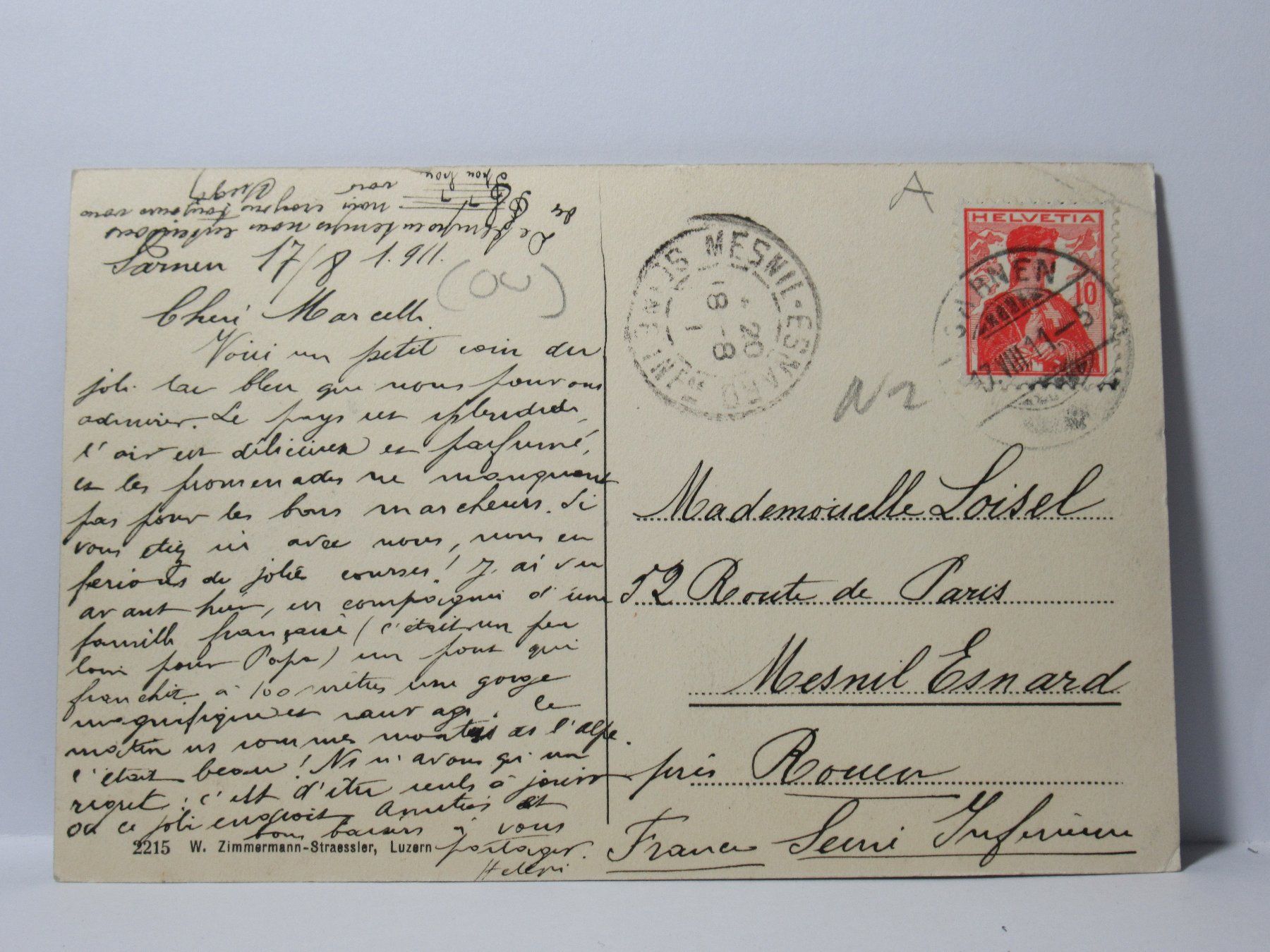 Cartoline postali: Sarnen mit Stanserhorn 1911 – Usato da Grenchen venduto da Bluemchen1900 1