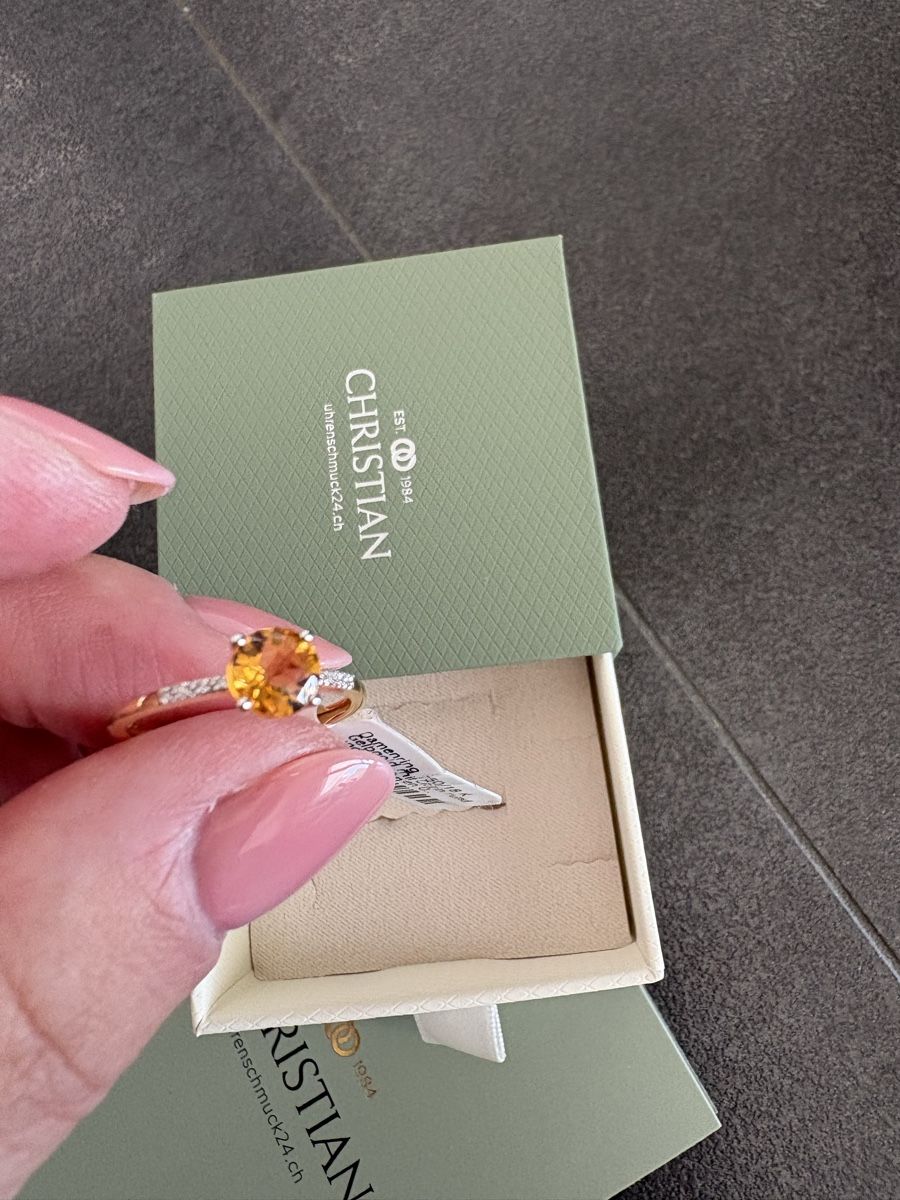 Anelli: Citrin/Diamant Ring GR52 Fabrikneu – Nuovo e nell'imballaggio originale da Fehren venduto da Frischki 3
