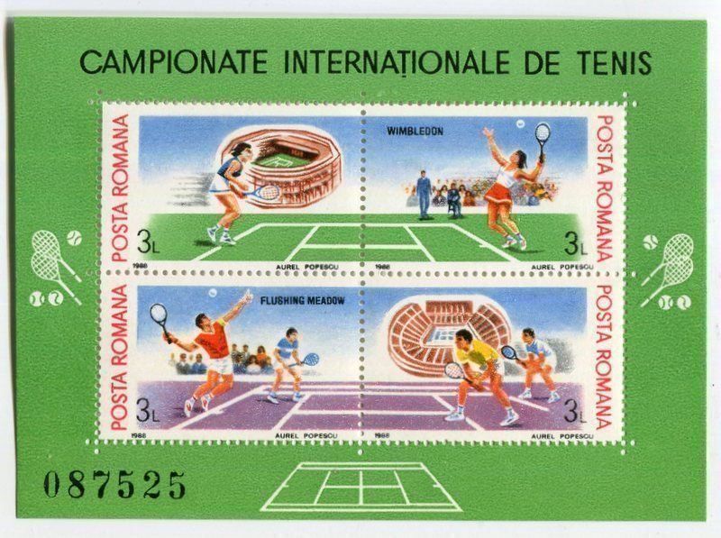 Tutti i francobolli: Block "Tennis". Rumänien. – Nuovo e nell'imballaggio originale da Basel venduto da Butsch5