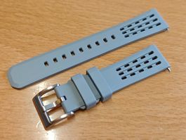 Uhrenarmband Gummi grau 20 mm