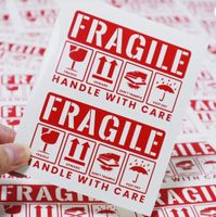 10x FRAGILE Sticker (8x5cm) – Paket Aufkleber ab 1.-